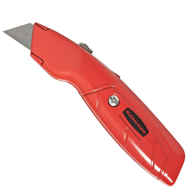 Rubbermaid Retractable Utility Knife - Heavy Duty Safety Cutter for Boxes, Packages & DIY Projects | Sharp Blade, Ergonomic Grip, Durable Construction | Perfect for Home, Office & Warehouse Use