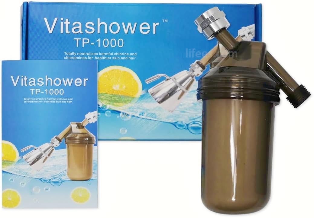 Vitamin C Shower Head Filter for Hard Water & Chlorine Removal - Softens Skin & Hair - Ideal for Dry Skin, Eczema & Sensitive Scalp Care