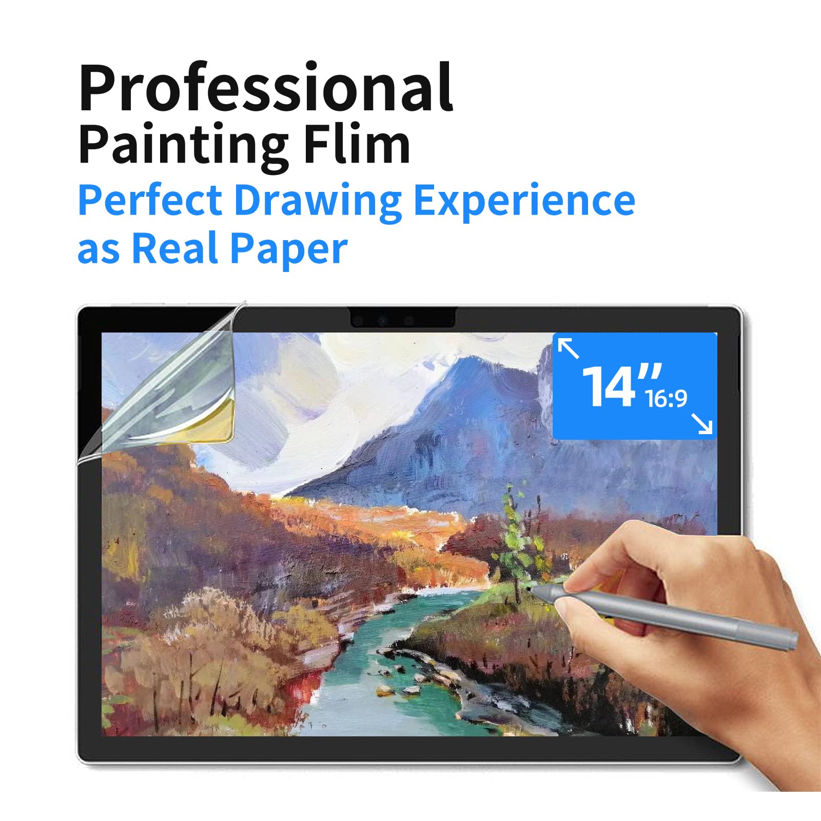 Lenovo Yoga C930/C930-Glass 14 Inch Paper Feel Screen Protector - Matte Anti-Glare Full Coverage Laptop Screen Protector for Writing & Drawing | Perfect for Digital Artists, Students & Office Work
