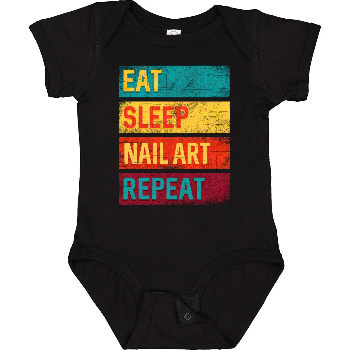 Inktastic Nail Tech Eat Sleep Nail Art Repeat Baby Bodysuit - Cute Graphic Onesie for Infants & Toddlers - Perfect Gift for Nail Artists & Salon Lovers - Great for Playdates, Photo Shoots & Special Occasions