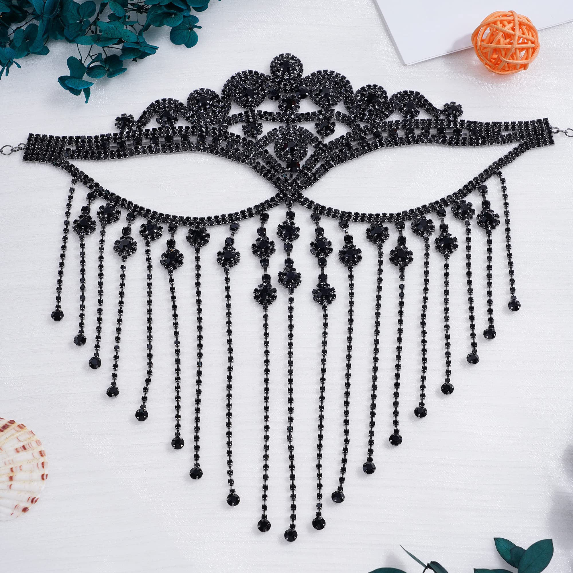 Sparkling Rhinestone Face Mask for Women - Elegant Crystal Face Chain Masquerade Mask | Perfect for Parties, Halloween, Cosplay & Special Events