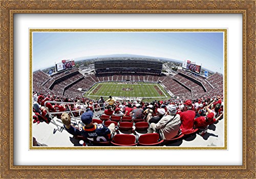 Levi's Stadium 40x28 Large Gold Ornate Framed Art Print - Premium 2x Matted Football Stadium Wall Decor for Sports Fans & Game Room