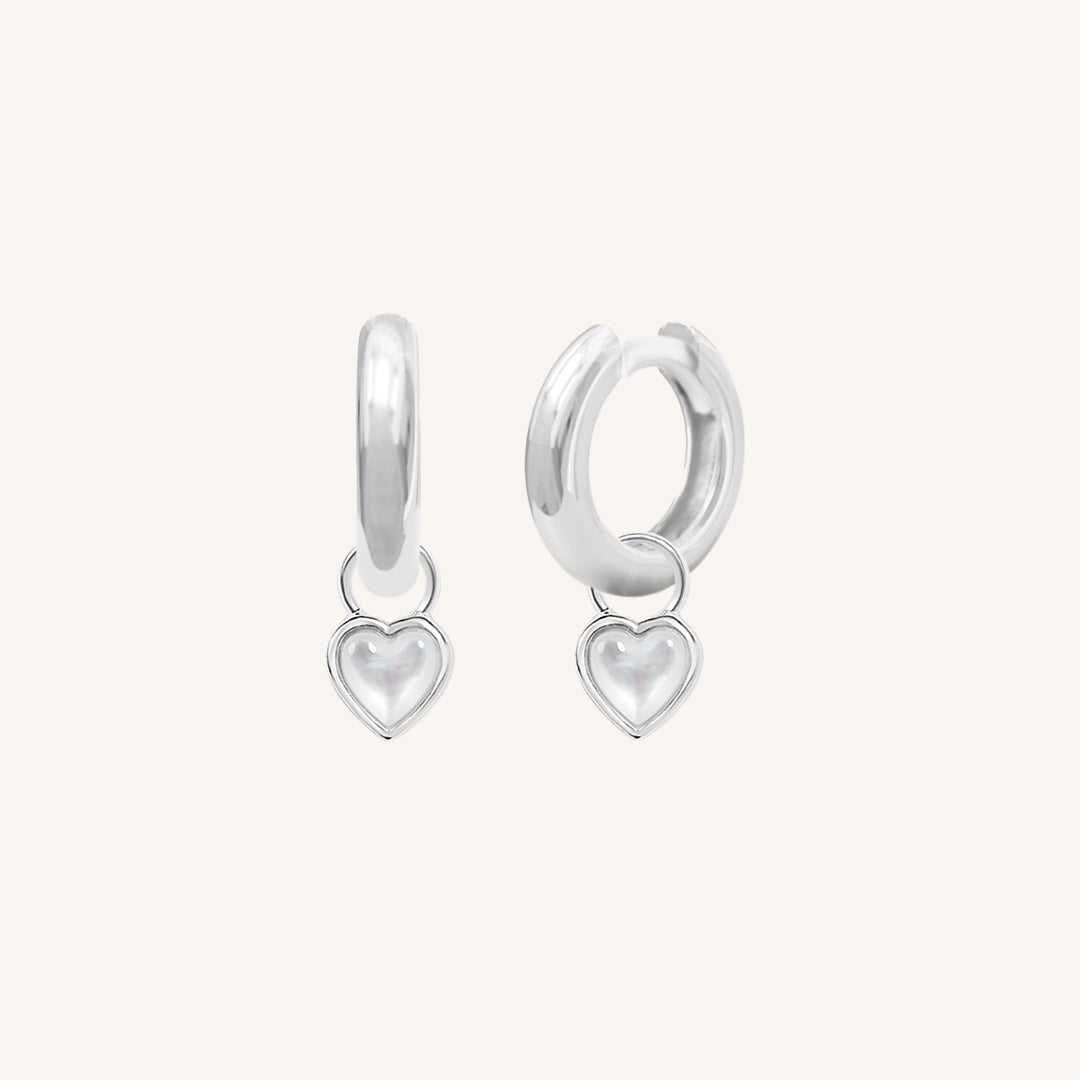 Devote Heart Plain Hoops - Minimalist Sterling Silver Hoop Earrings for Women, Everyday Wear & Special Occasions