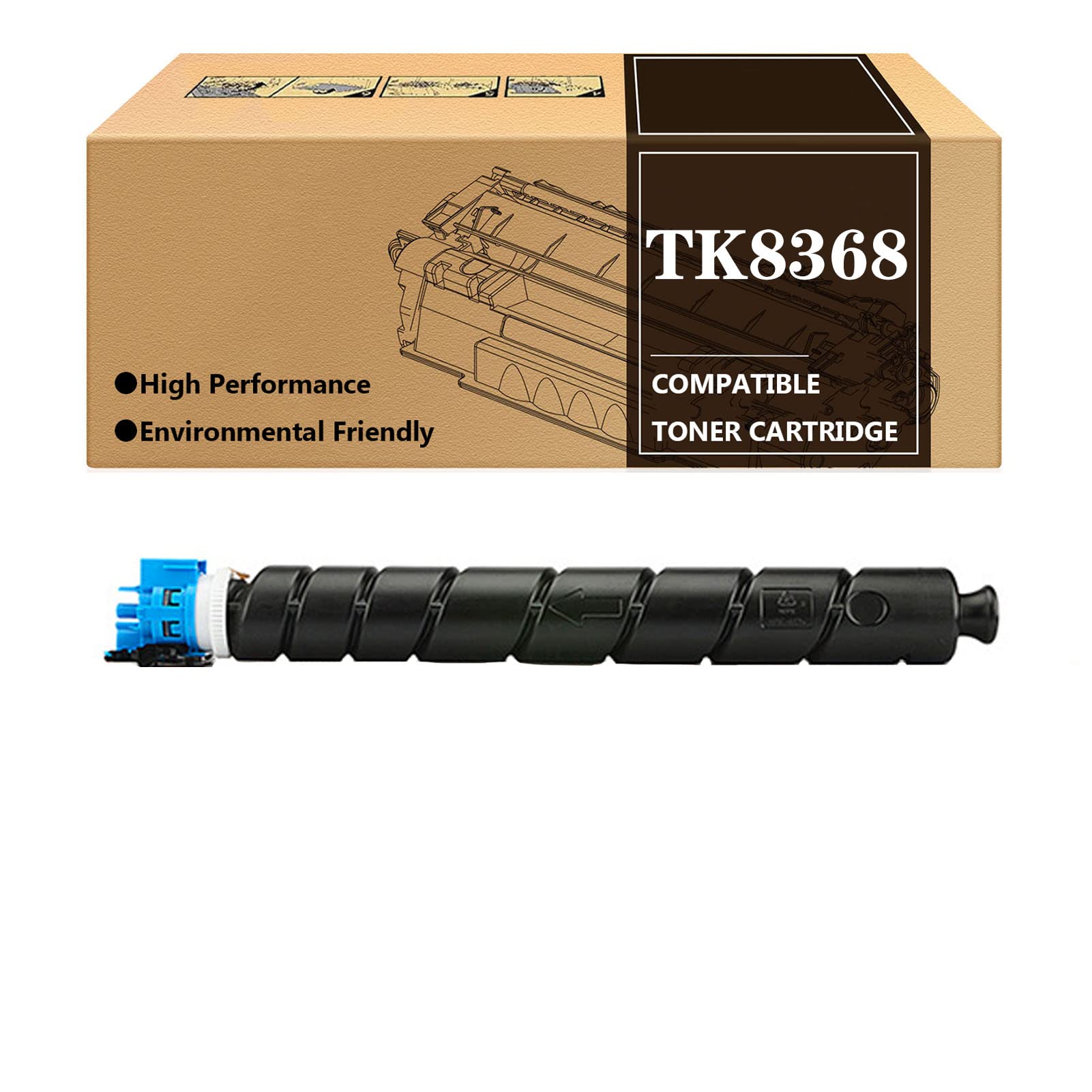 High-Performance ZLOR TK8368 Compatible Cyan Toner Cartridge Replacement for Kyocera TASKalfa 2554ci Printer - HD Printing Quality for Office Documents, Reports & Business Materials