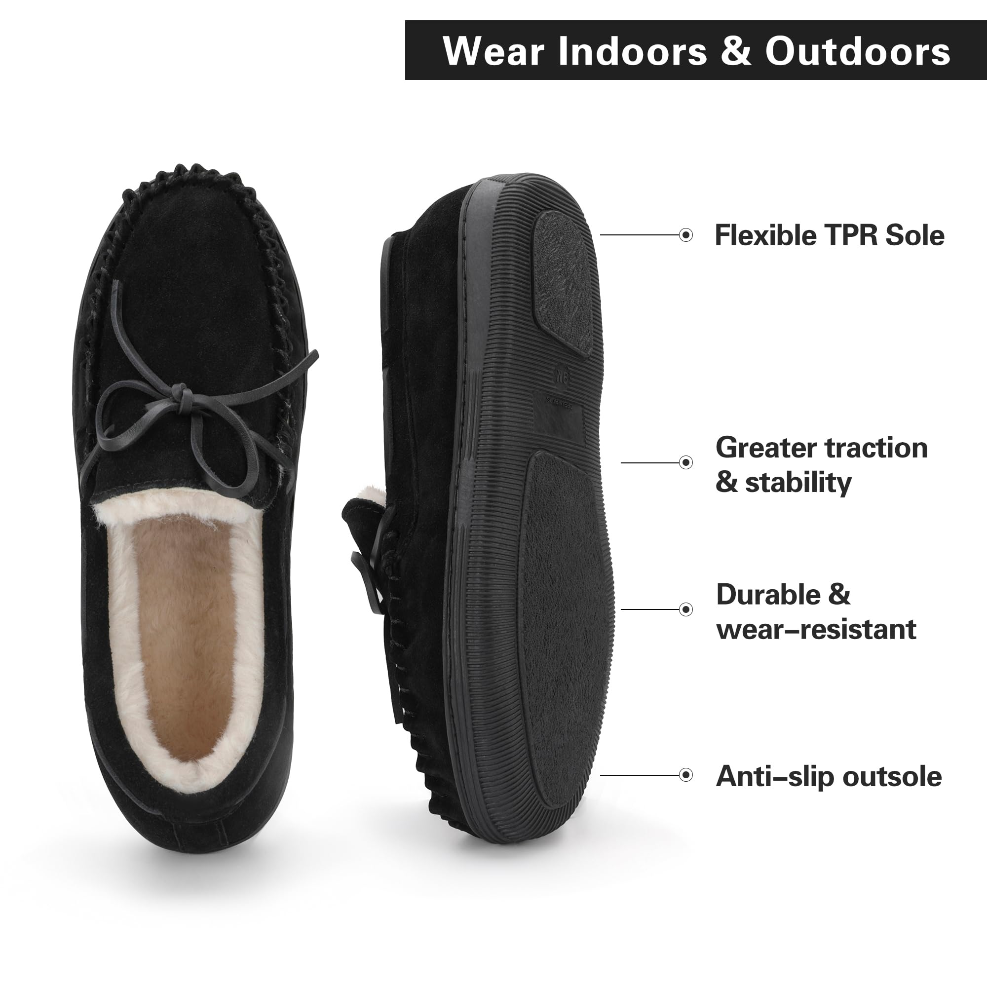 DREAM PAIRS Men's Moccasin Slippers - Soft Fuzzy Plush House Shoes with Fleece Lining for Indoor & Outdoor Wear - Comfortable Loafers for Home, Office, and Travel