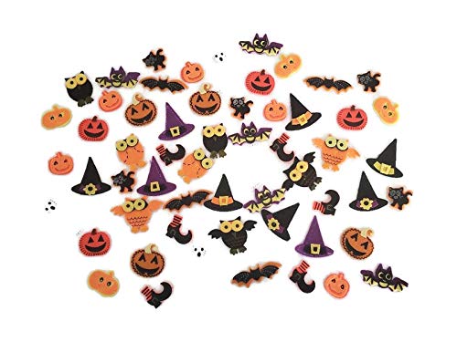 Halloween Felt Stickers for Kids - DIY Craft Decorations, Party Supplies & Scrapbooking - Adhesive Felt Cutouts for Costumes, Pumpkins, Windows & More