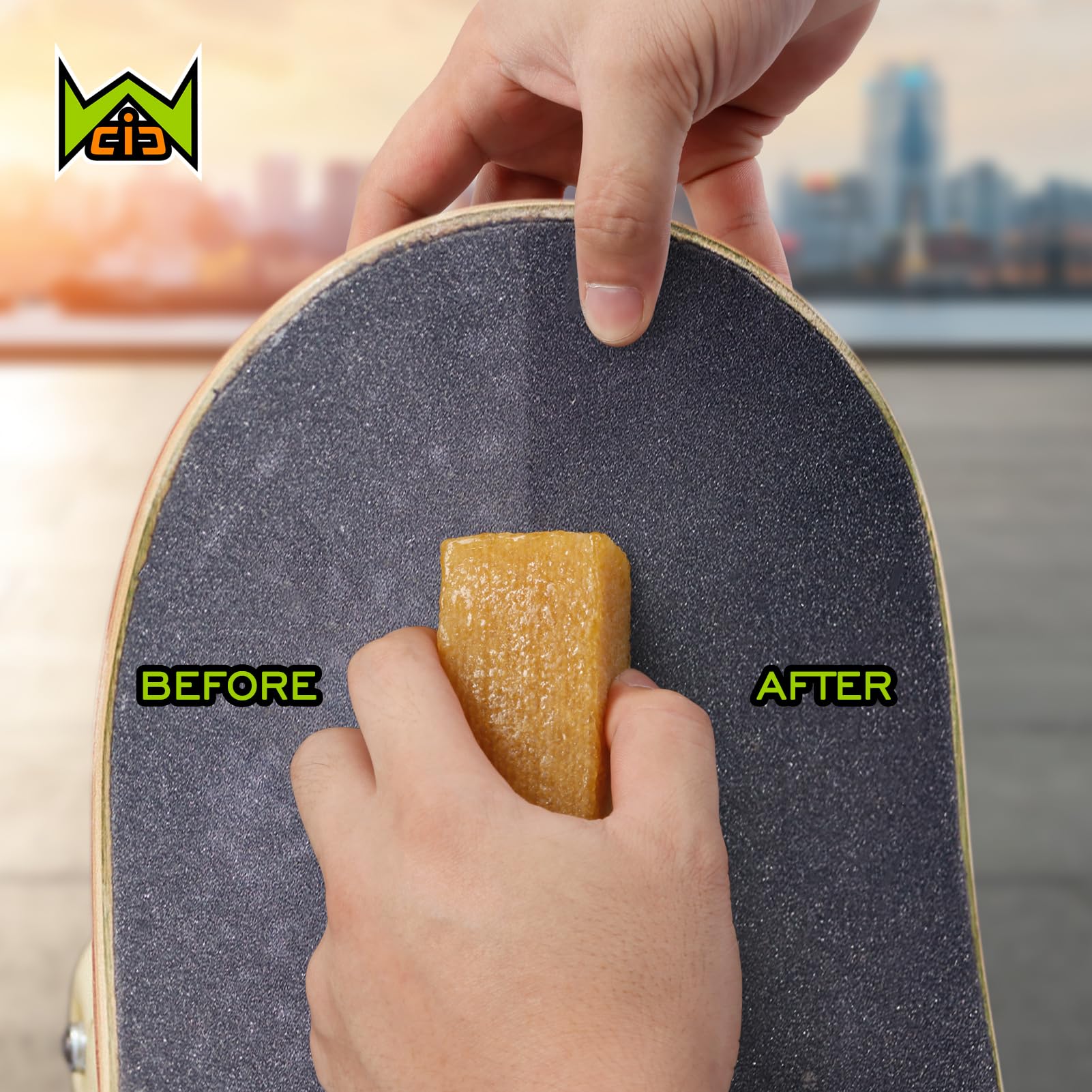 Skateboard Grip Tape Cleaner Rubber Abrasive Cleaning Stick - Durable Skateboard Accessories for Boys & Girls - Perfect for Skate Park, Street, and Home Maintenance