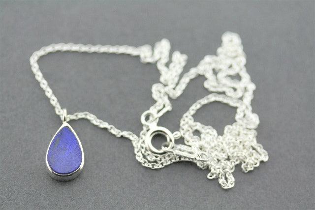 Lapis Lazuli Teardrop Silver Pendant Necklace for Women - Elegant Blue Gemstone Jewelry for Everyday Wear & Special Occasions