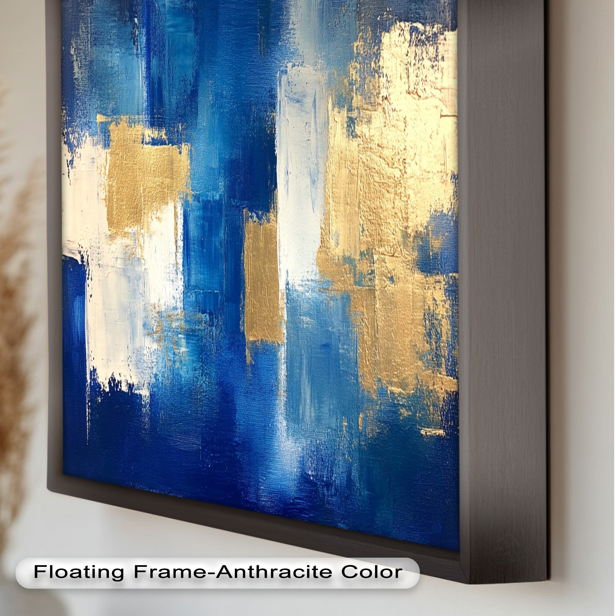 Blue Harmony Abstract Oil Painting - Modern Wall Art for Living Room, Bedroom & Office Decor | Handmade Canvas Artwork