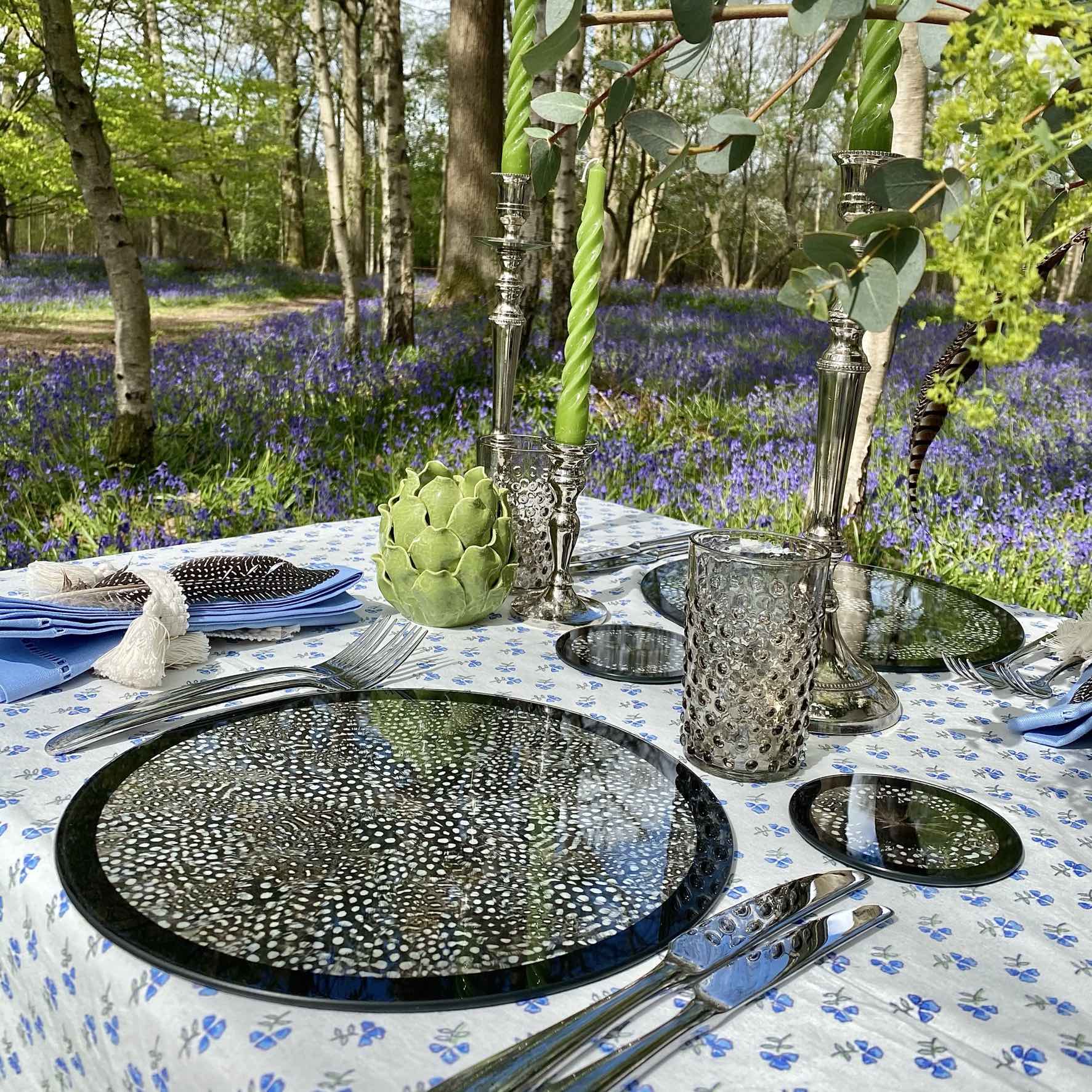 Guinea Fowl Table Centerpiece & Placemat Set - 4-Piece Farmhouse Dining Decor for Thanksgiving, Christmas & Everyday Use - 10% Off Bundle Deal