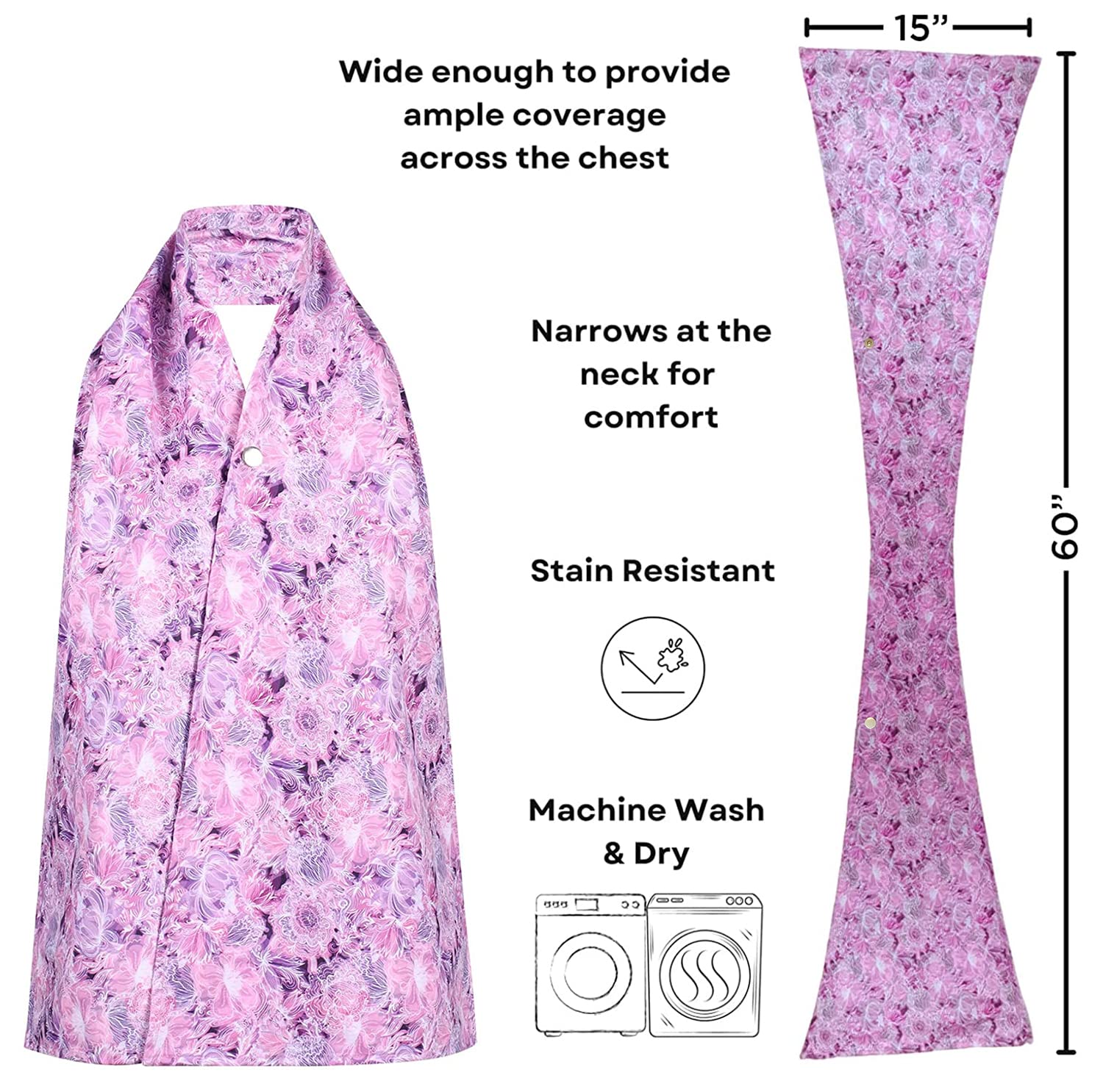 Washable & Reusable Adult Bib Scarf - Dignified Clothing Protector for Mealtime | Perfect for Elderly Care, Dining with Disabilities, and Messy Eaters