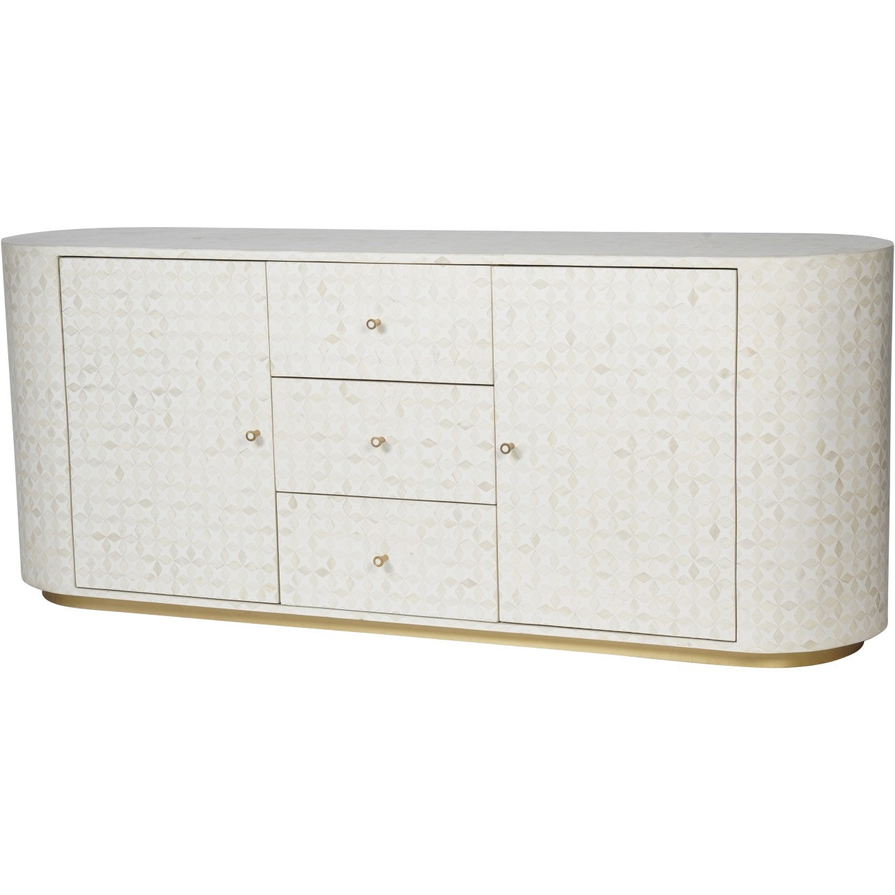 Aspen Bone Inlay Buffet Sideboard - Handcrafted Wooden Console Table with Intricate Inlay Design for Dining Room, Living Room, or Entryway Decor