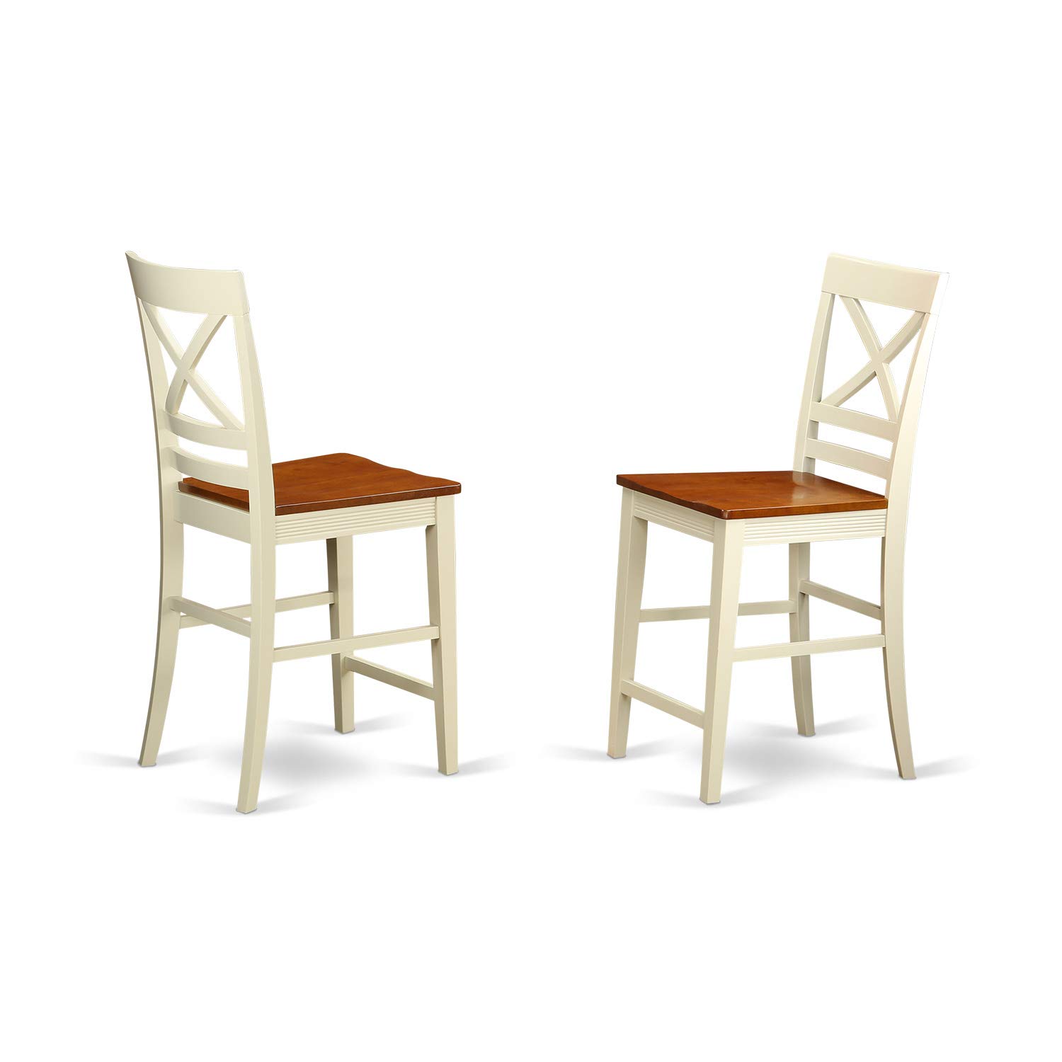 East West Furniture 5-Piece Kitchen Counter Set - Round Dining Table with Pedestal Base & 4 Chairs, 30x30 Inch, Buttermilk & Cherry - Perfect for Small Kitchens, Breakfast Nooks & Cozy Dining Spaces