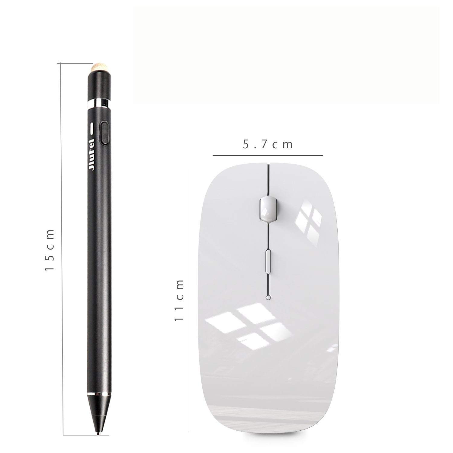 ZERU Rechargeable Bluetooth Wireless Mouse for MacBook Pro/Air, Laptop, PC, Mac, iPad Pro - Ergonomic Silent Click, Long Battery Life - Perfect for Office, Home, Gaming (White)