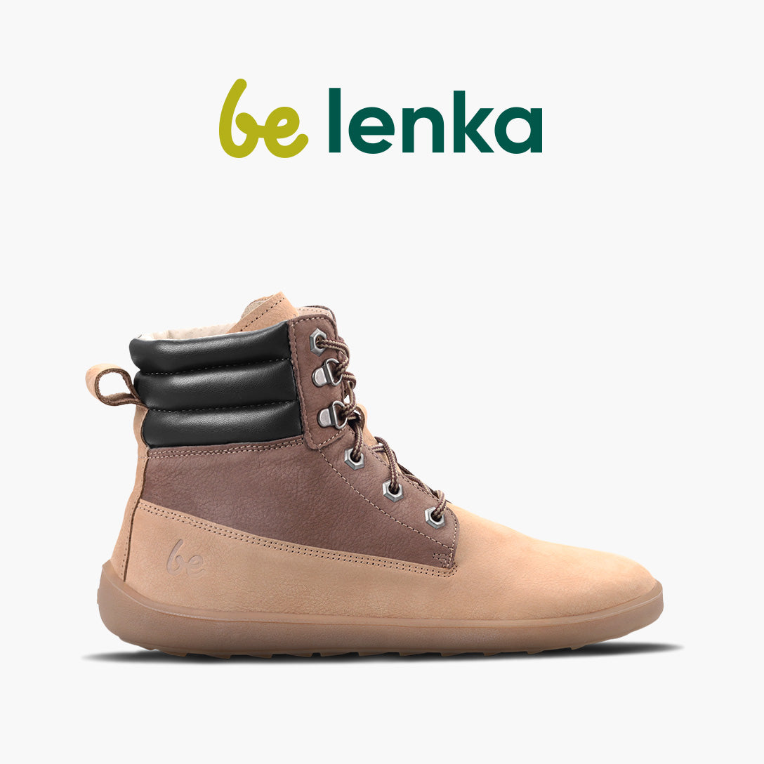 Barefoot Boots for Women & Men - Be Lenka Nevada Neo in Sand & Dark Brown | Minimalist Comfort for Hiking, Travel & Everyday Wear
