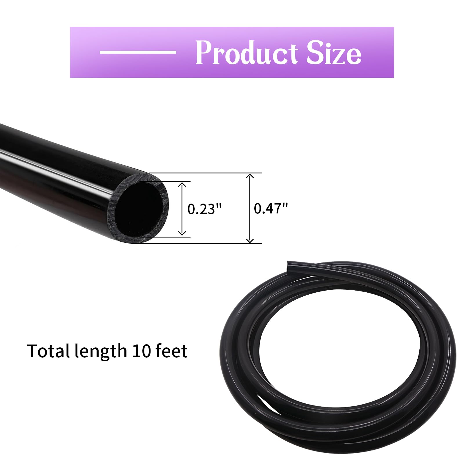 10ft Silicone Vacuum Hose 6mm ID 1/4