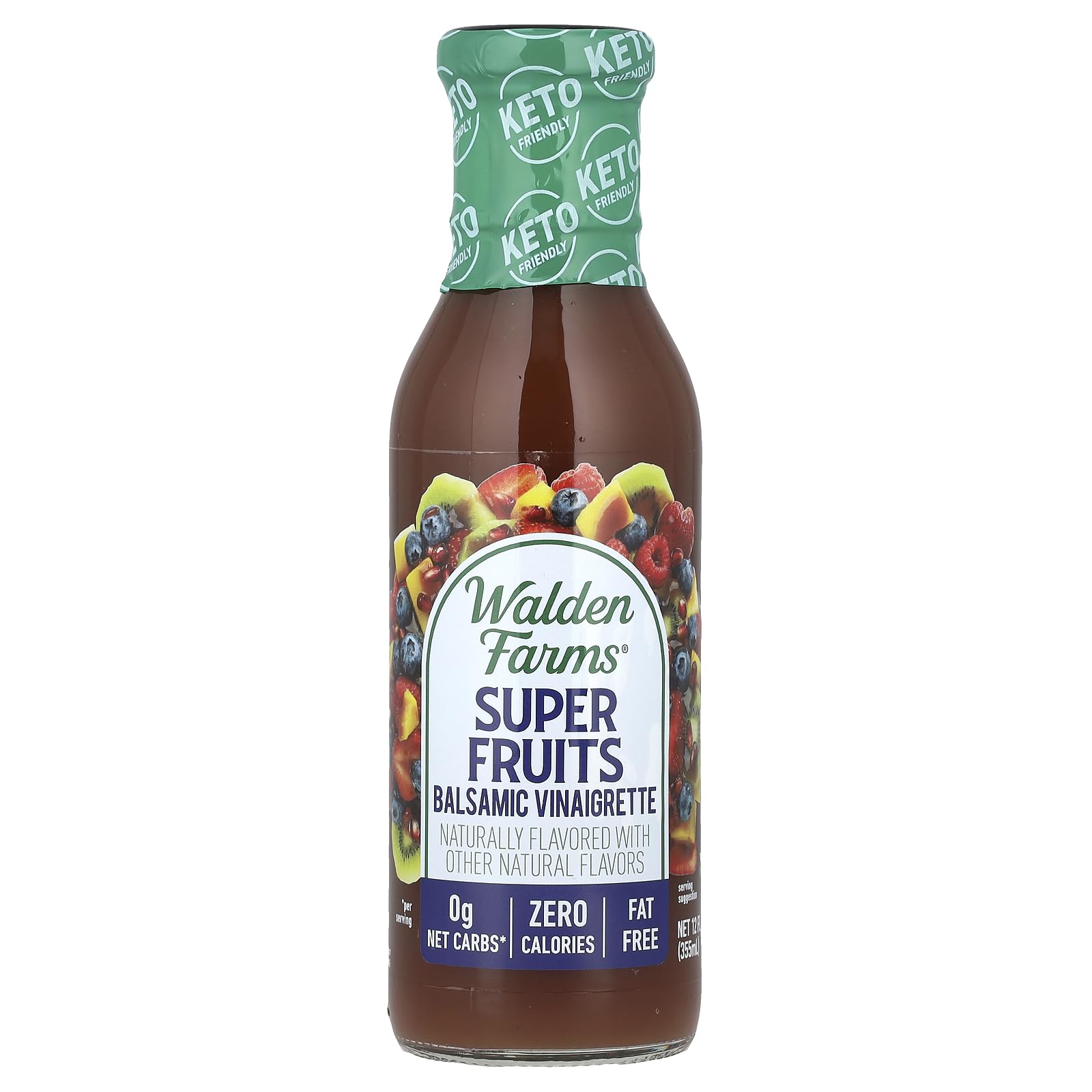 Walden Farms Fat Free Fruit Balsamic Dressing - 12 oz | Sugar Free Salad Topping for Healthy Eating & Weight Loss