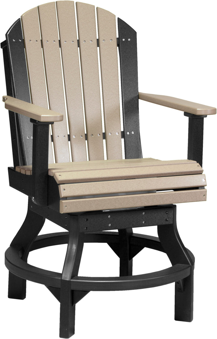 LuxCraft Adirondack Swivel Bar Stool - Counter Height Swivel Chair for Outdoor Patio, Deck, Poolside & Garden Relaxation