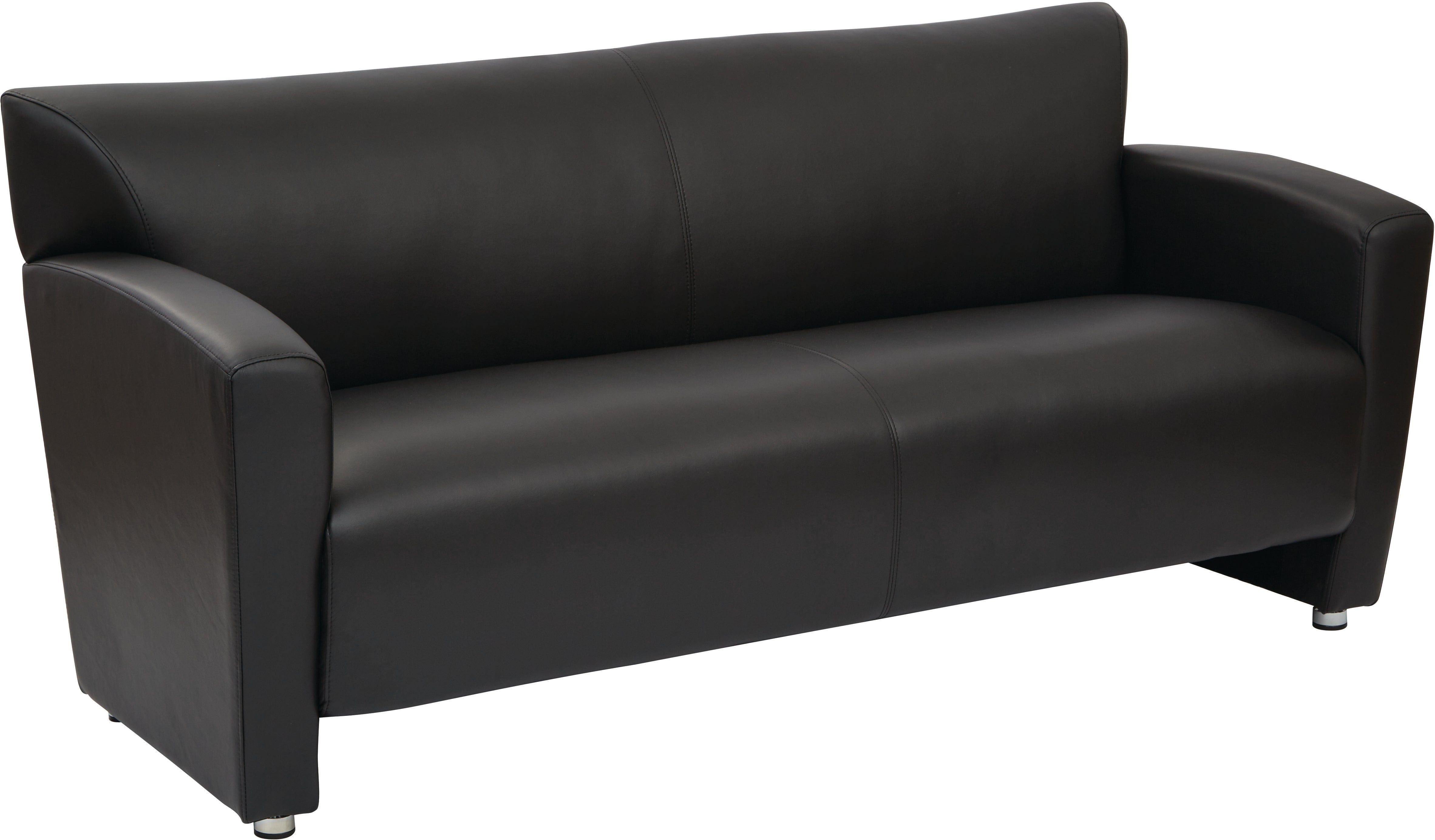 Office Star Modern Sofa with Silver Finish Metal Legs [SL2913S] - Perfect for Home Office, Living Room & Waiting Areas