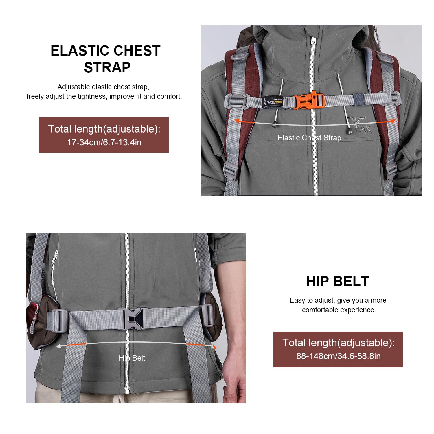 MOUNTAINTOP 80L Internal Frame Backpack for Men & Women - Lightweight Hiking Backpack with Adjustable Straps & Rain Cover - Perfect for Camping, Trekking and Outdoor Adventures