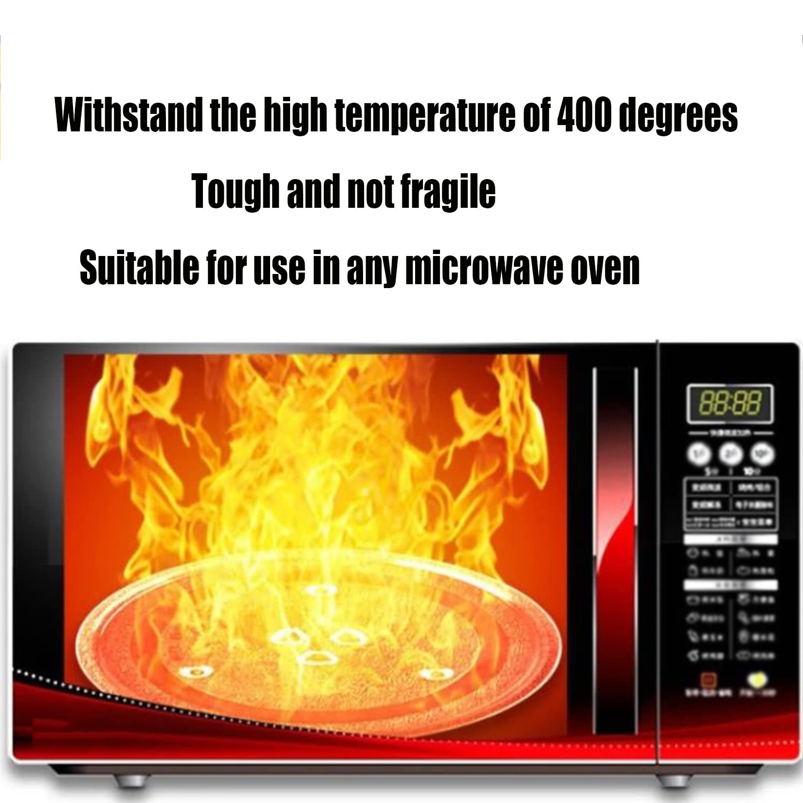 WORDFUN Microwave Glass Turntable Plate - Unbreakable & Durable Replacement for Even Heating - Stable Support Glass Dish for Microwave Oven - Perfect for Cooking, Reheating & Defrosting Food