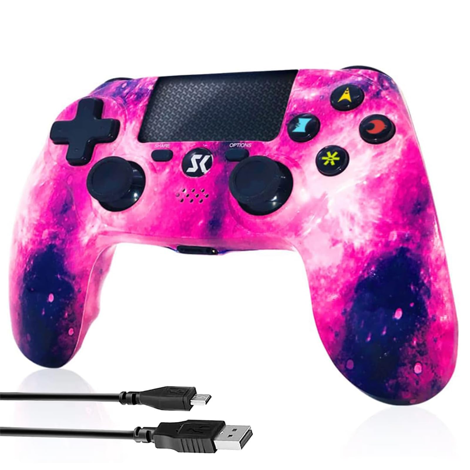 Wireless PS4 Controller Pink - DualShock 4 Gamepad for PlayStation 4/Slim/Pro with Motion Sensor, Vibration, Touch Pad, Built-in Speaker & 3.5mm Audio Jack - Perfect for Gaming, Streaming & Long Play Sessions (800mAh Battery)