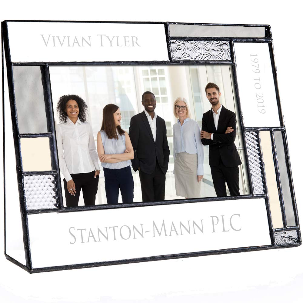 Personalized Retirement Picture Frame - Engraved Glass Keepsake for Coworker Farewell & Employee Recognition (4x6 Horizontal) - Perfect Office Gift