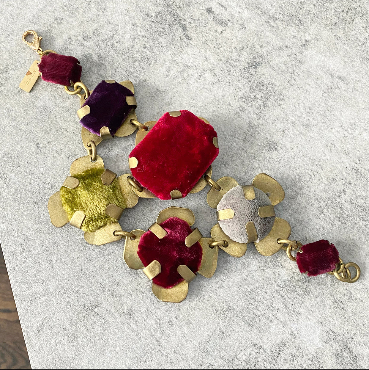 Etro Velvet Floral Link Statement Bracelet - Elegant Women's Fashion Jewelry for Parties & Special Occasions