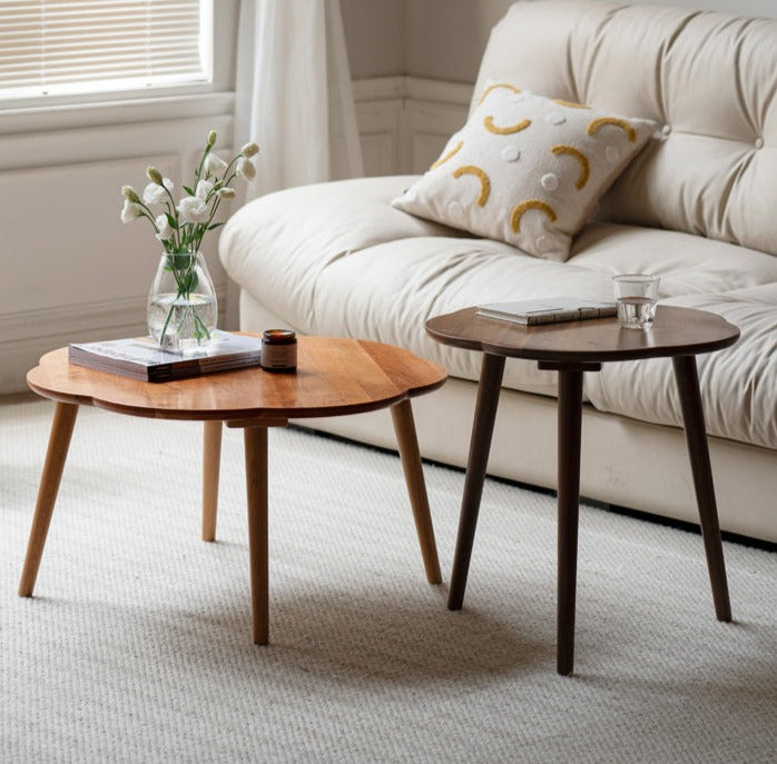 Premium Black Walnut & Cherry Solid Wood Coffee Table - Handcrafted Rustic Modern Living Room Centerpiece for Home Decor