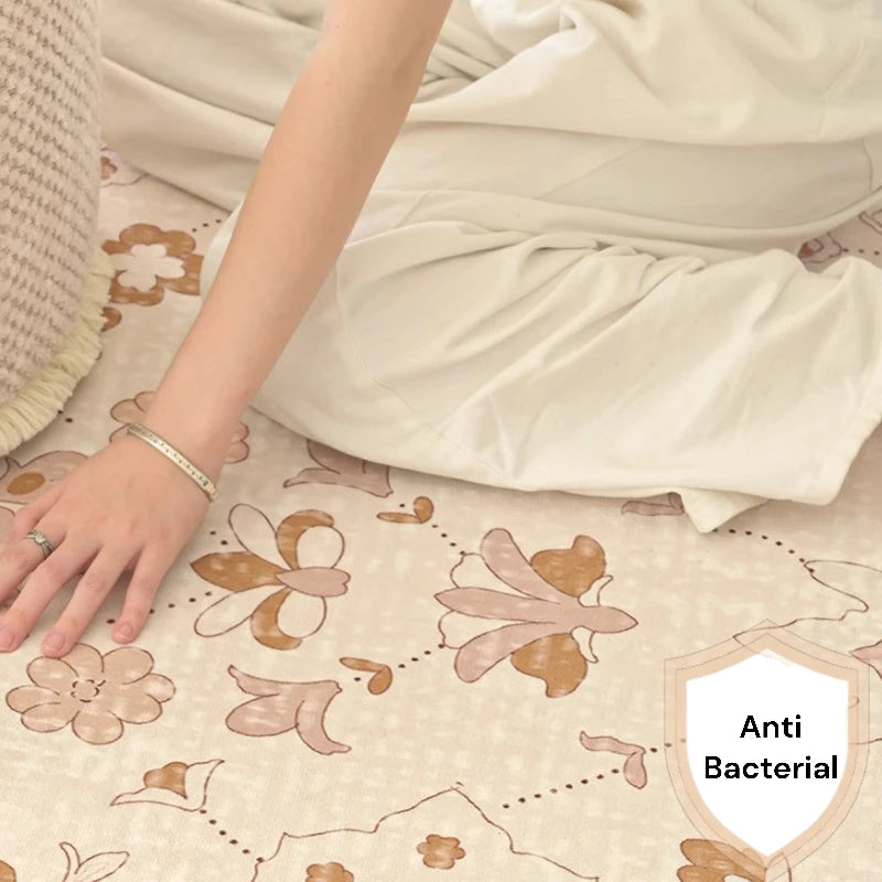 Briella Antibacterial Velvet All-Season Persian Waterproof Area Rug - Soft Non-Slip Living Room Carpet for Bedroom, Nursery & Home Decor