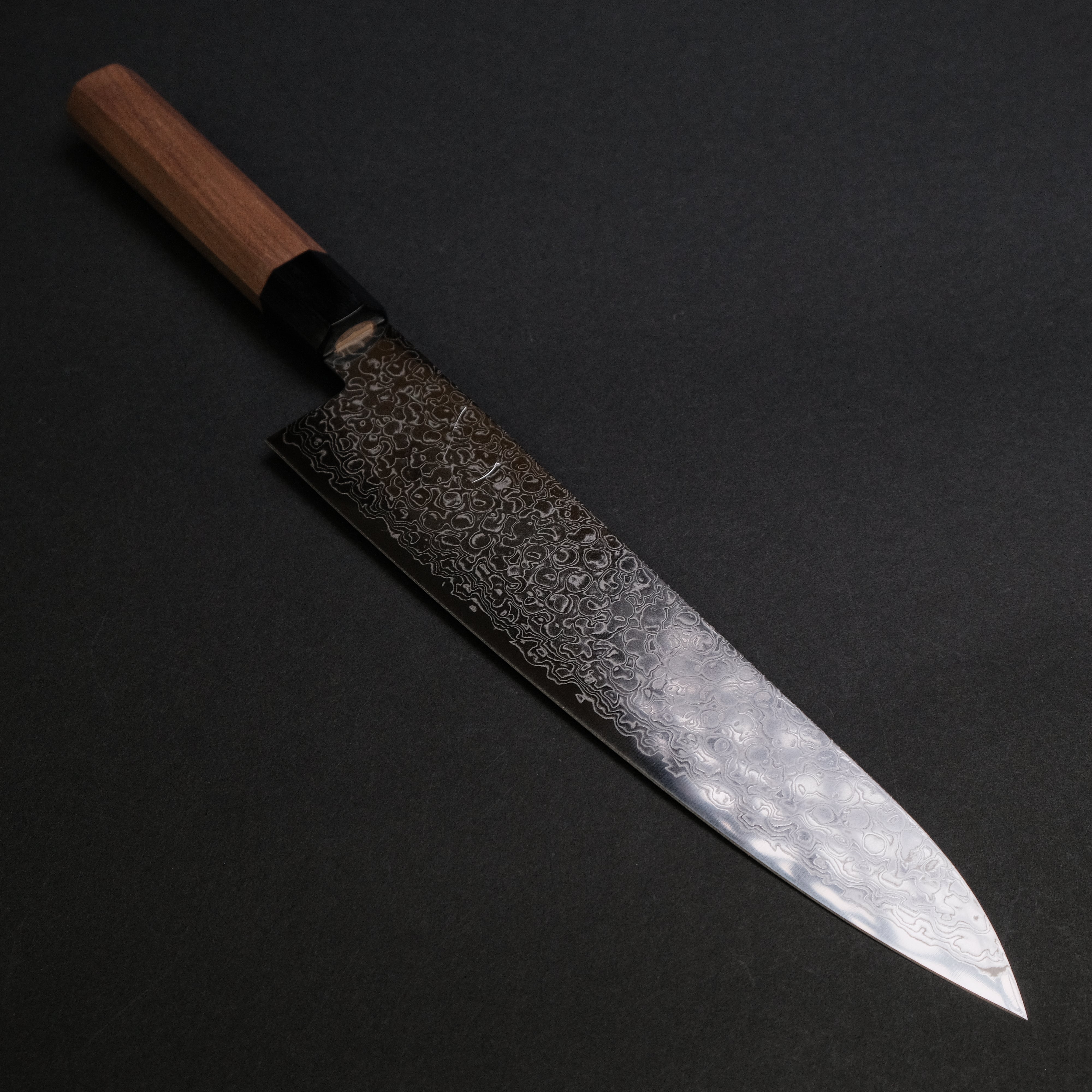 Hitohira HG Damascus Gyuto 240mm Japanese Chef Knife - Premium Walnut Handle - Perfect for Sushi, Meat Cutting & Professional Kitchen Use