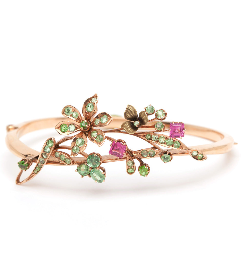 Whimsical Flower Bangle Bracelet for Women - Elegant Floral Jewelry for Parties, Weddings & Everyday Wear