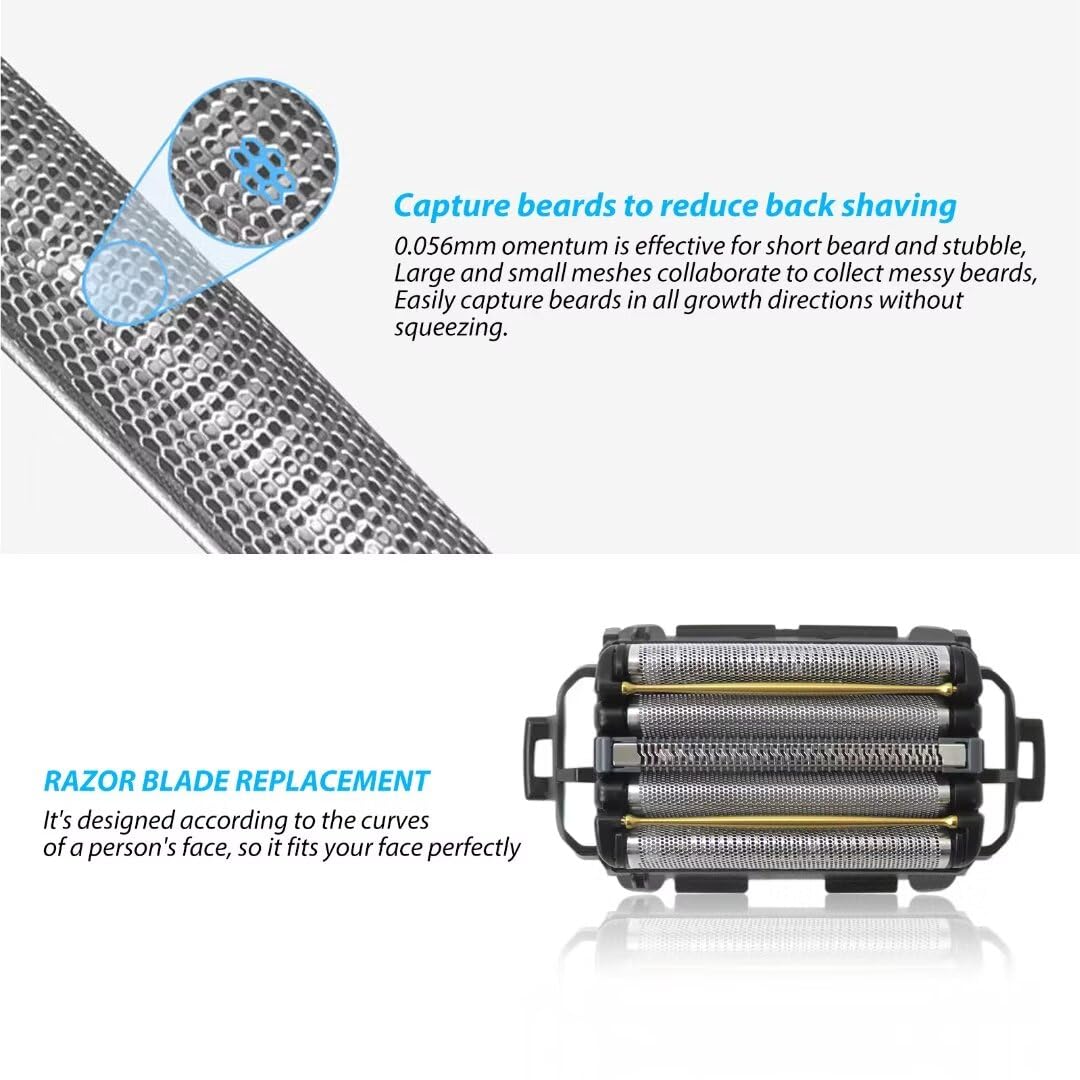 Upgraded ES9040 5-Blade Replacement Razor Blades for Panasonic 5-Blade Shaver - Inner & Outer Blades Set for Men's Facial Hair - Smooth Shaving at Home or Travel