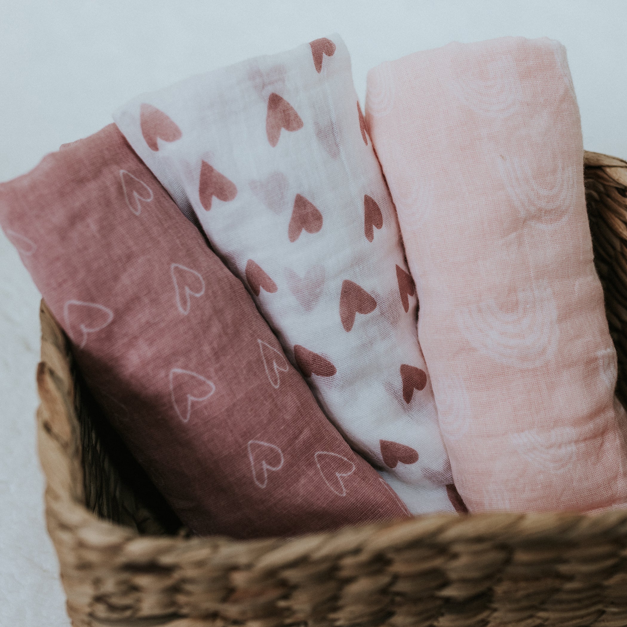 Premium 3-Pack Nordic Style Muslin Baby Swaddle Blankets - Soft Dusty Berry & Rose Colors for Newborns | Perfect for Swaddling, Nursing Cover & Stroller Outings