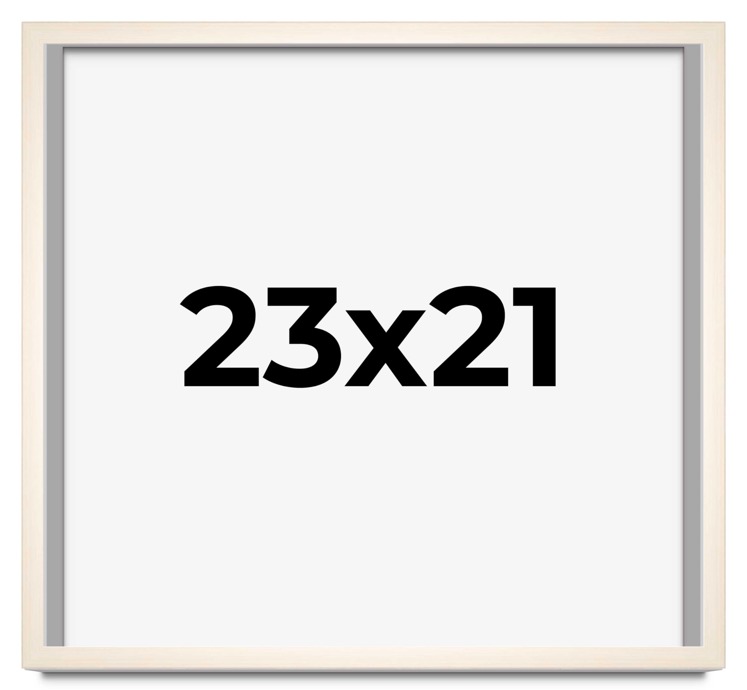 CountryArtHouse 23x21 Inch Whitewashed Solid Wood Picture Frame - 0.8125 Inch Moulding Width with UV Acrylic Plexiglass, Acid-Free Foam Backing & Hanging Hardware - Perfect for Wall Art, Family Photos & Home Decor