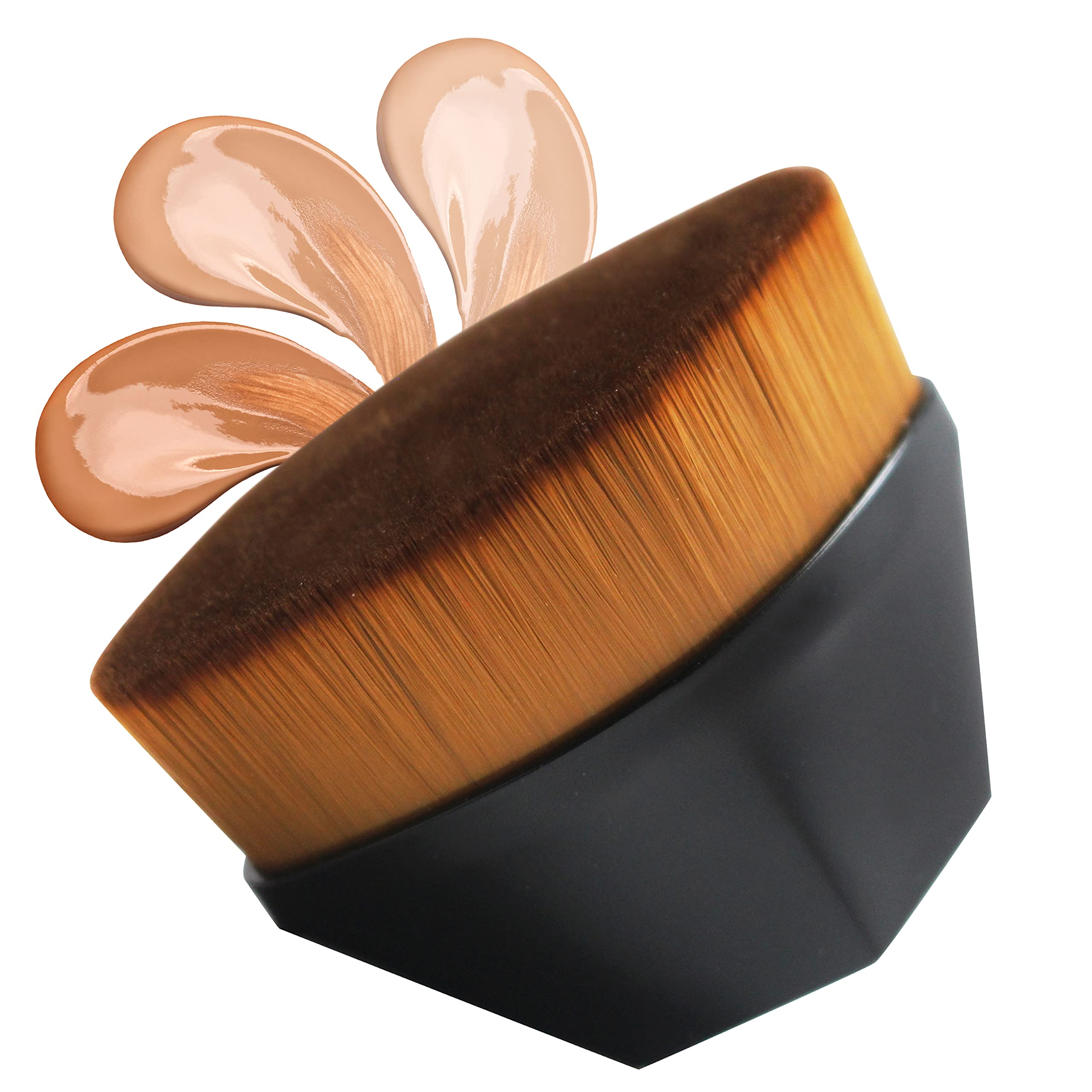 iARTidea Professional Foundation Makeup Brush - Premium Synthetic Fiber Face Brush for Liquid, Cream & Powder - Skin-Friendly Makeup Tool with Travel Case - Perfect for Daily Makeup & Professional Makeup Artists (Black)