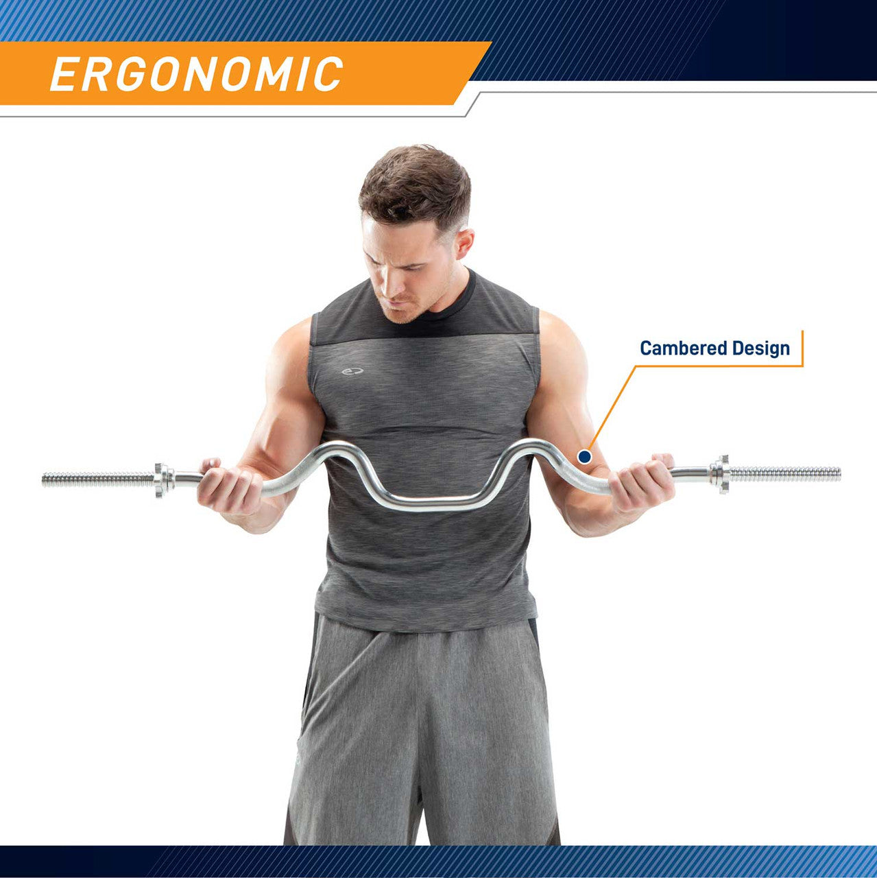 Premium Tricep Bicep Solid Combo Bar | TBC 51 Strength Training Equipment for Home Gym & Bodybuilding Workouts