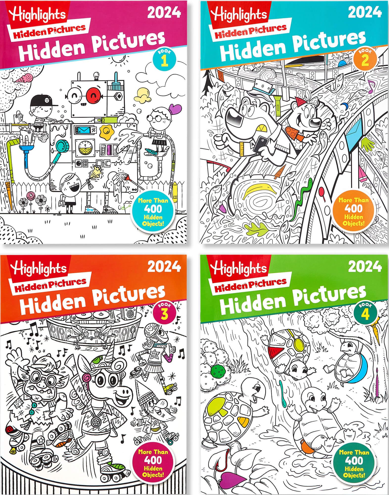 Hidden Pictures Activity Books for Kids Ages 6+ | 4-Book Set with Seek & Find Games | Screen-Free Travel Entertainment | Doubles as Coloring Books | Perfect for Road Trips, Airplane Rides & Rainy Day Fun (2024 Edition)