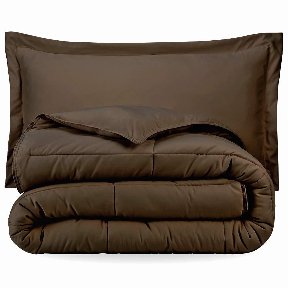 Ivy Union Twin Extra Long Down Alternative Comforter Set - Soft Chocolate Brown Bedding for Dorm, Guest Room & Apartment - Hypoallergenic & Machine Washable