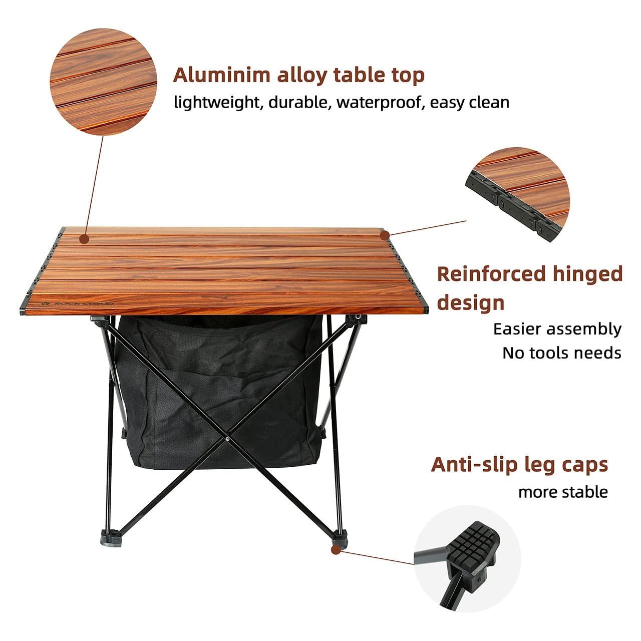 Ultralight Aluminum Folding Camping Table - Portable Outdoor Picnic Table with Storage Bag for Camping, Hiking, Backpacking & Beach | Compact Size M | Perfect for Picnics, Tailgating & RV Trips