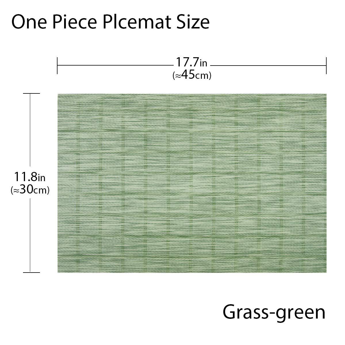 Set of 4 Woven Vinyl Heat-Resistant Placemats - Washable Table Mats for Kitchen & Dining Room (Grass Green) | Perfect for Everyday Meals, Dinner Parties & Holiday Gatherings