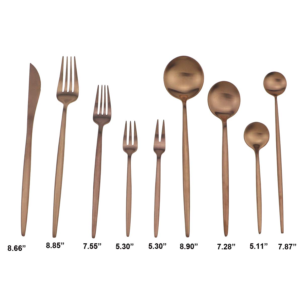 Gugrida 5-Piece Rose Gold Dessert Forks - 304 Stainless Steel Cutlery Set for Parties & Dining
