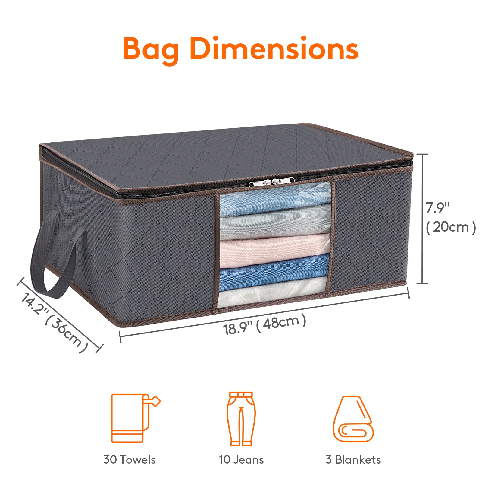 Lifewit Foldable Storage Bags with Lids & Handles - 3 Pack 90L & 6 Pack 35L Organizer Bins for Clothes, Blankets, Bedding | Space-Saving Closet Storage Solution for Home, Dorm, Travel & Seasonal Organization