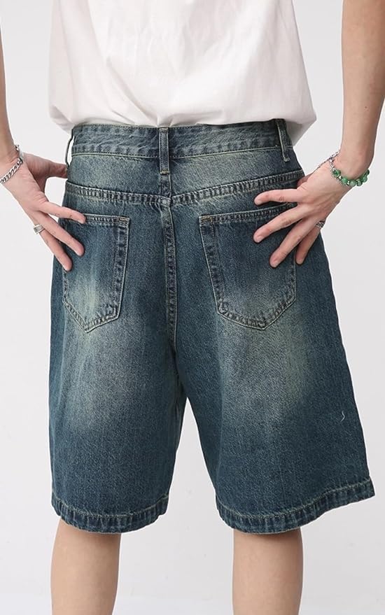 CUTEGAL Unisex Mid Rise Denim Shorts - Wide Leg Baggy Jeans for Women & Men | Y2K Casual Streetwear Pants | Perfect for Summer Outfits, Beach Vacations, and Retro Fashion Looks