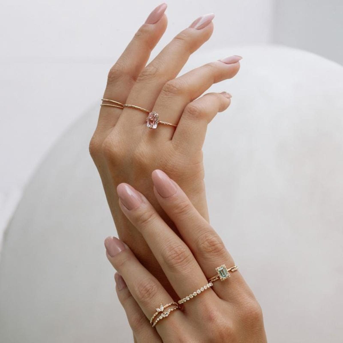 Stunning Morganite Ring with Starry Cushion Cut - Perfect for Engagement, Anniversary & Romantic Gifts