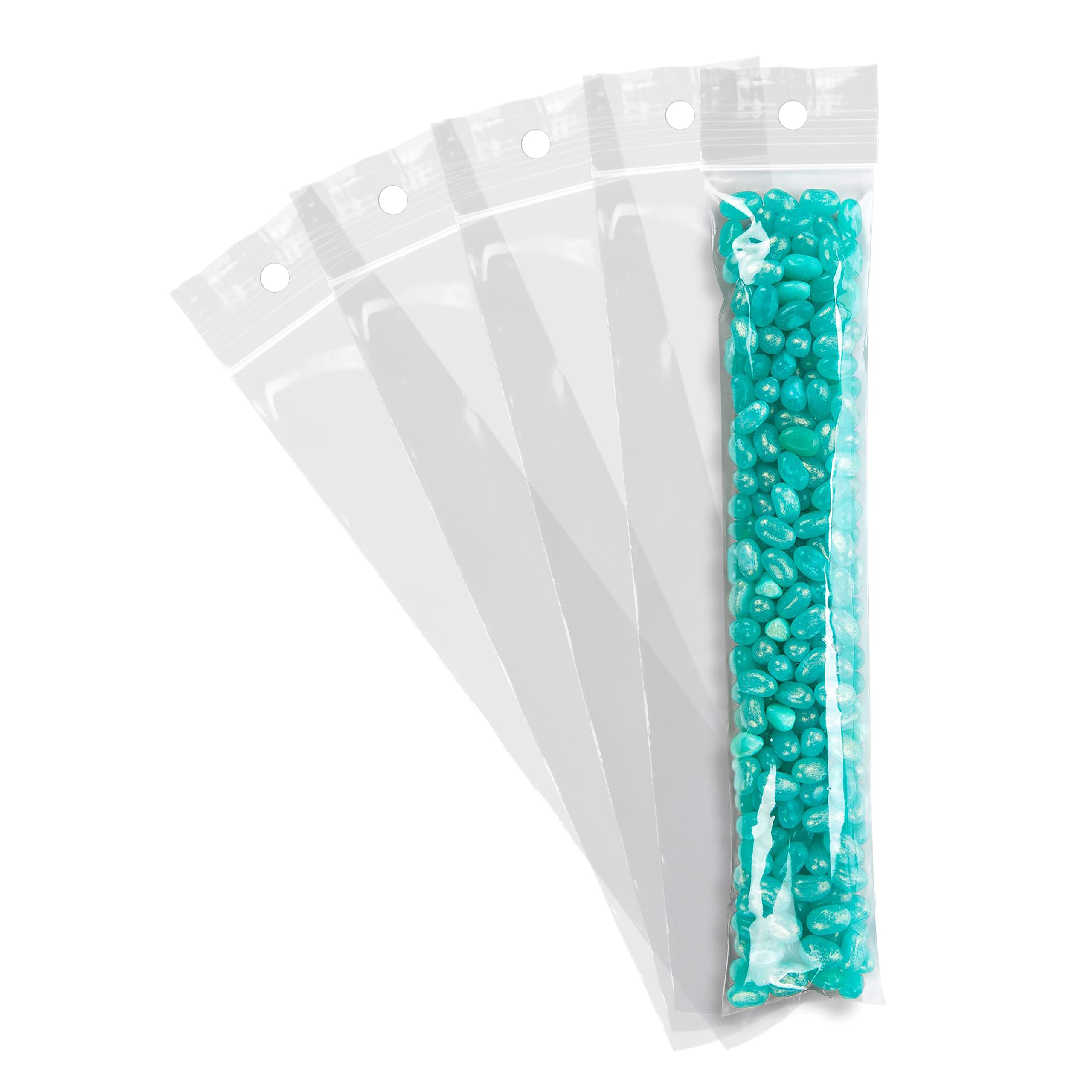 1000 Pack Clear Reclosable Zipper Bags with Hanging Hole - 2x12 Inch Resealable Plastic Bags (2 Mil) for Pills, Jewelry, Snacks & Small Items | Durable Polyethylene Packaging | Perfect for Retail, Organizing & Food Storage