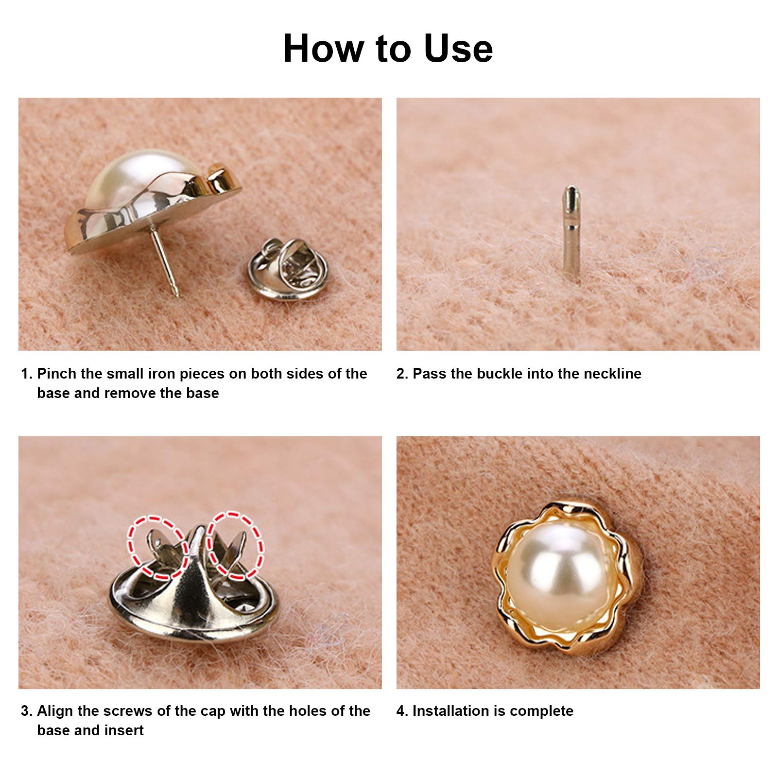 30Pcs V-Neck Lapel Safety Pins - Detachable Collar Button Pins for Women's Shirts, Brooch Buttons & Concealed Cover Up | Perfect for Formal Wear, Office Attire & Special Occasions