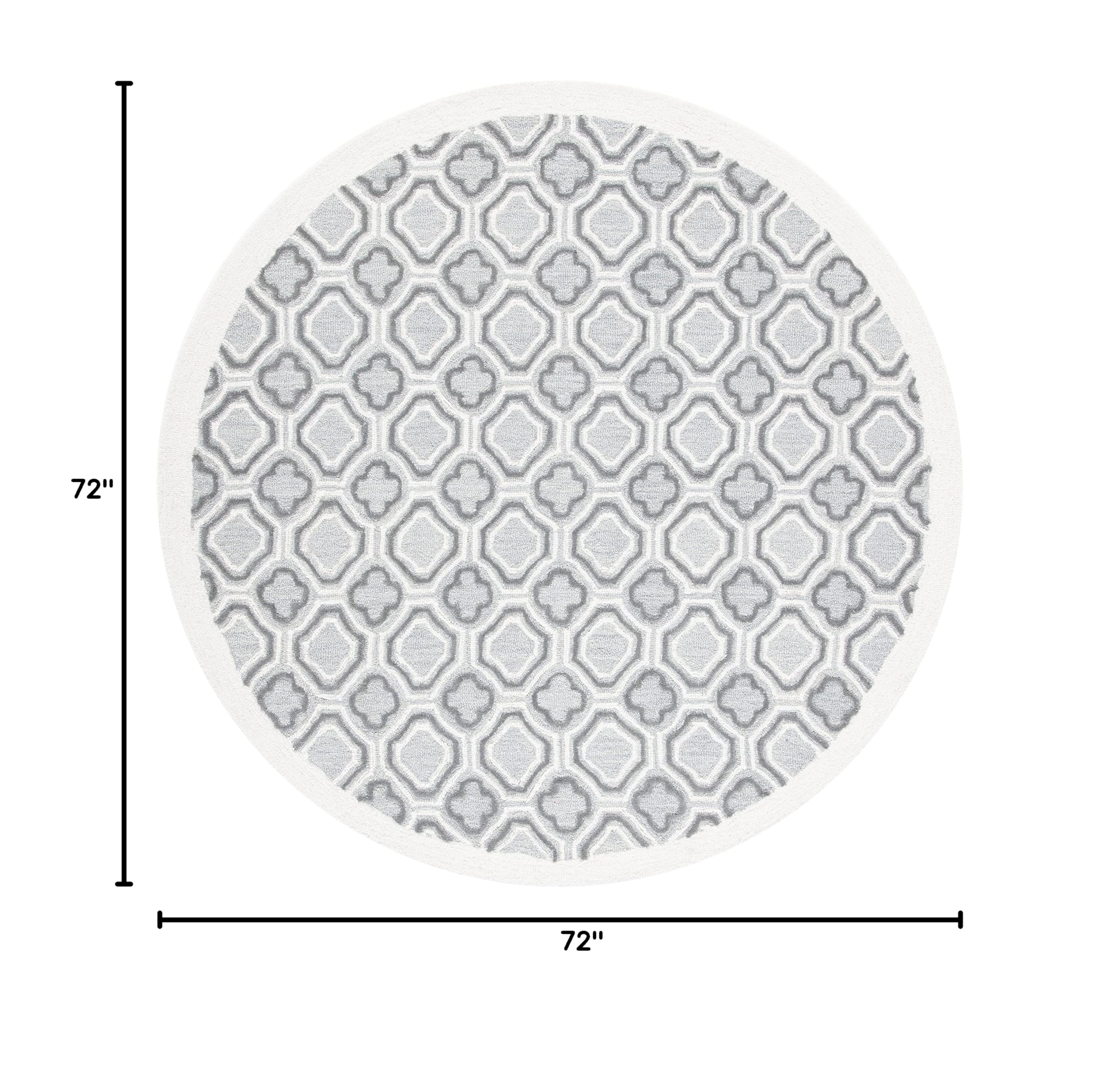 SAFAVIEH Metro Collection 6' Round Ivory Grey Wool Area Rug - Handmade Premium Quality for Living Room, Dining Room, Bedroom & Entryway Decor