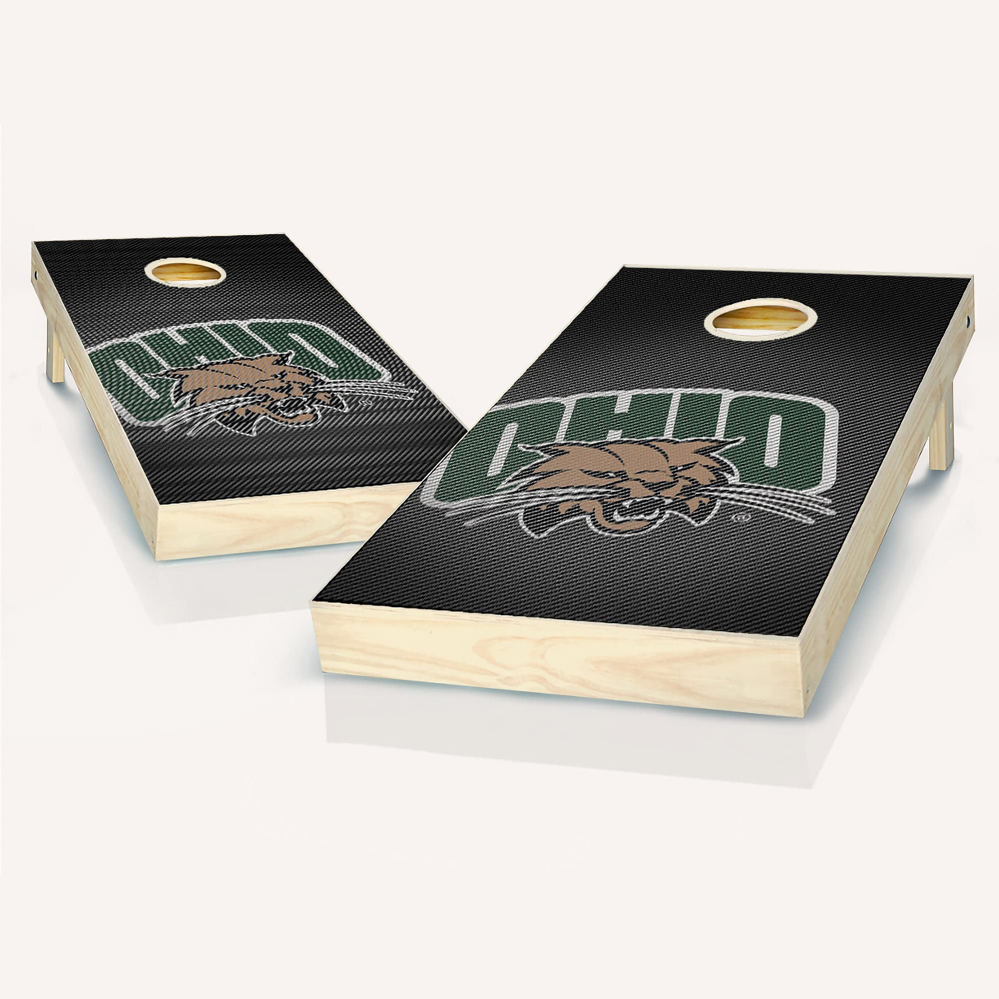 Premium Ohio Slanted Cornhole Game Set - 2 Wooden Boards & 8 Bean Bags for Outdoor Lawn Games, Tailgating, Backyard Parties & BBQ Events