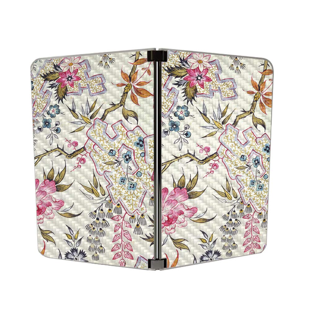 MIGHTY SKINS Carbon Fiber Skin for Microsoft Surface Duo - Floral Design | Protective & Durable Textured Cover | Easy to Apply | Made in USA | Perfect for Work, Travel & Everyday Use
